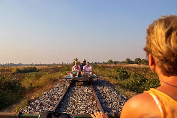 SiemReap: Battambang Bamboo Train w/ English & Multiple Guide